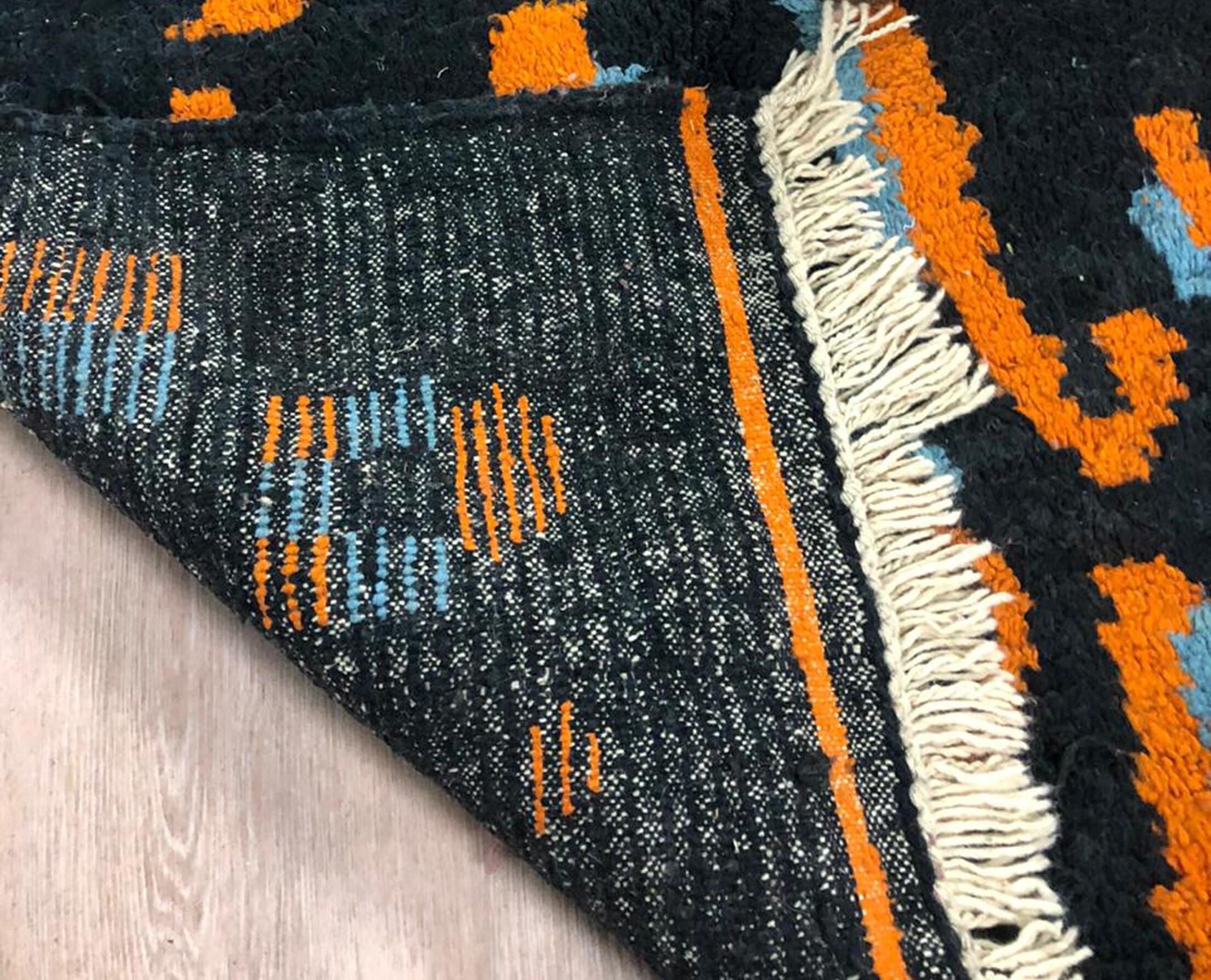 Black Moroccan rug 5x6, Morrocan Berber area rug, Morocco Berber azilal woven area rug, 5x6