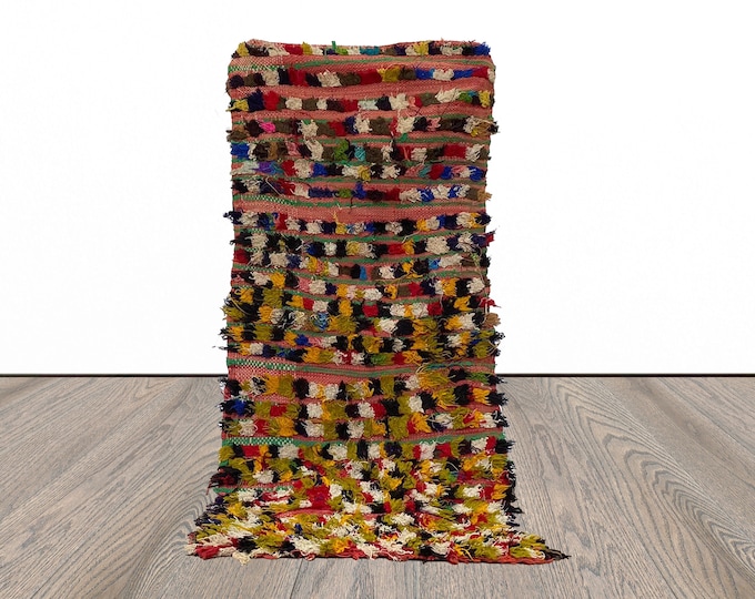 2x5 FT Moroccan small colorful area rugs.