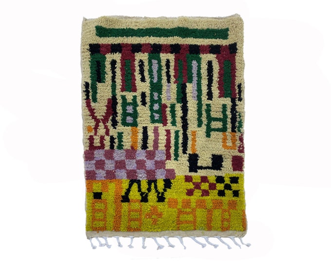 Custom colorful Kitchen rug, Moroccan handmade wool Berber area rugs!