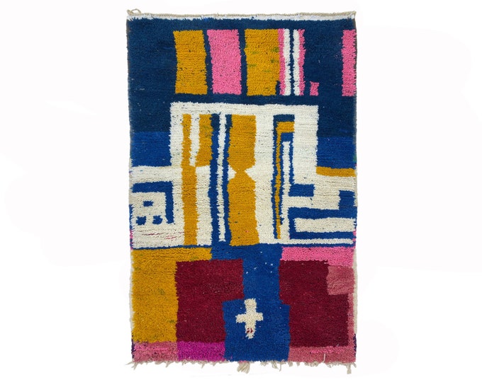 Custom Colorful Boho Rug, Handwoven Moroccan Berber Style.