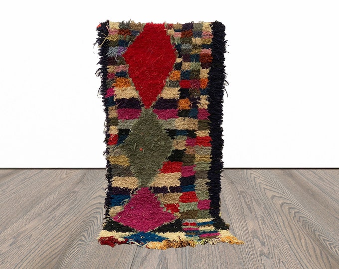 2x5 Small Berber Morocco Runner Rug.