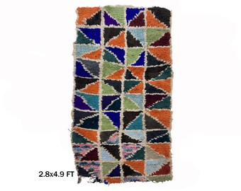 Dywan berberyjski marokański, 3x5, mały dywan vintage.