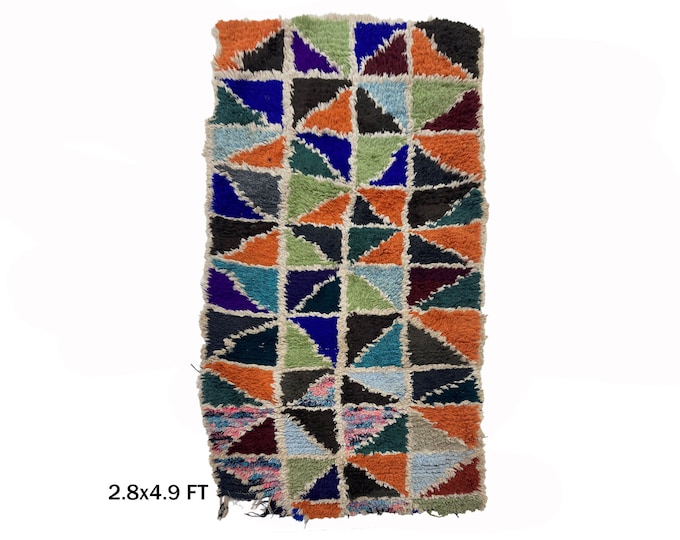 3x5 Berber Moroccan Area Rug: small Vintage Rug!