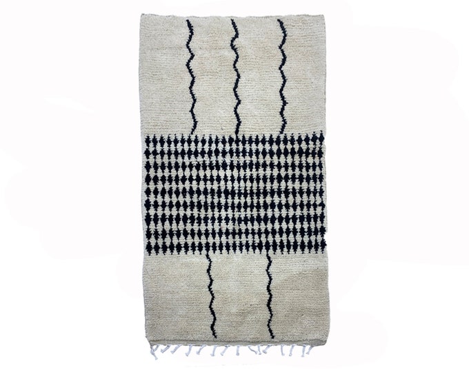 custom rug: Fluffy Kitchen rug, Moroccan handmade wool Berber Funky area rugs!