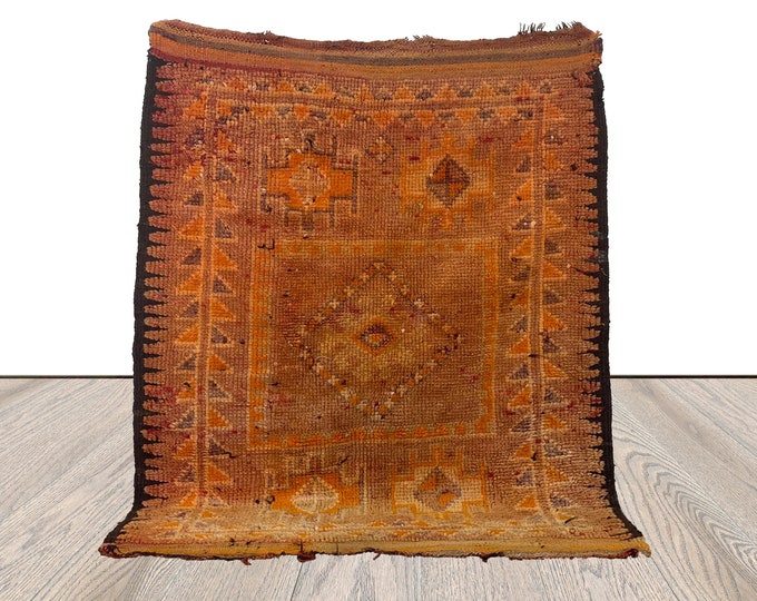3 x 5 ft Small runner Rugs, Moroccan Vintage old Rug.