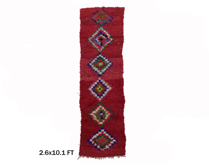 3x10 Long Vintage Moroccan Berber Runner Rug!