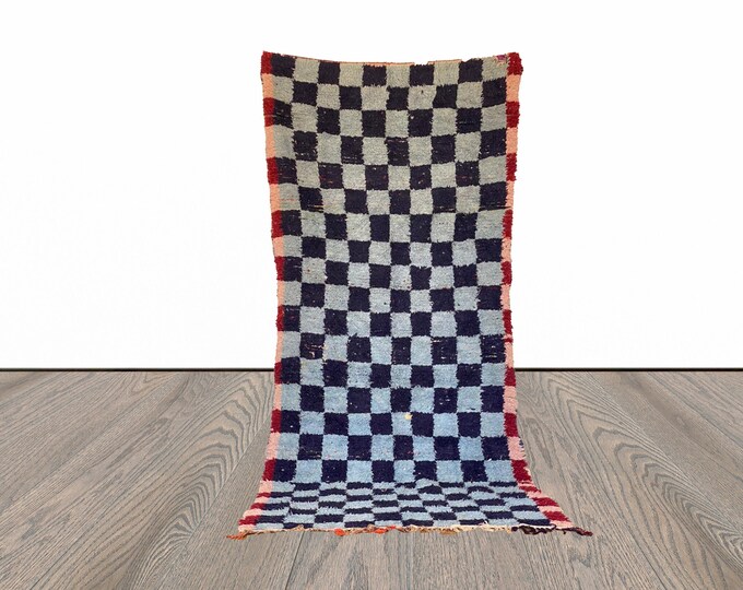 Moroccan large checkered rug 5x10 ft.!