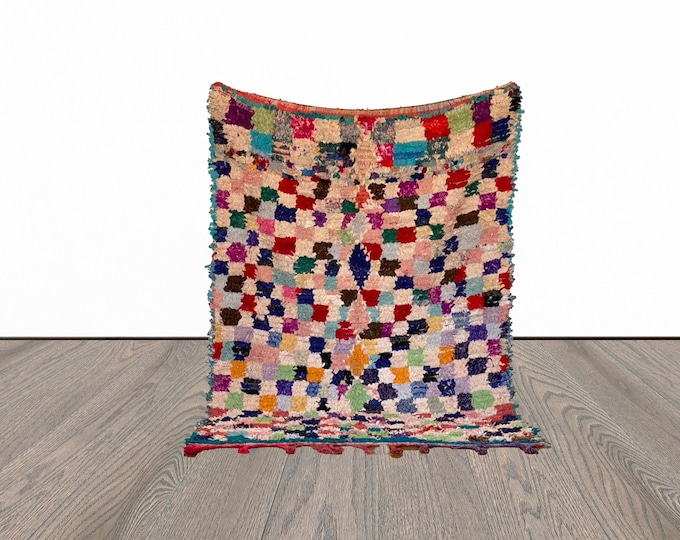 4x6 ft Boucherouite Moroccan colorful rug!