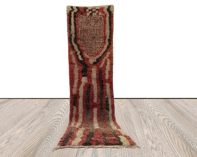 2 x 10 ft, Berber Vintage NARROW long runner Rug, colorful Berber Rug.