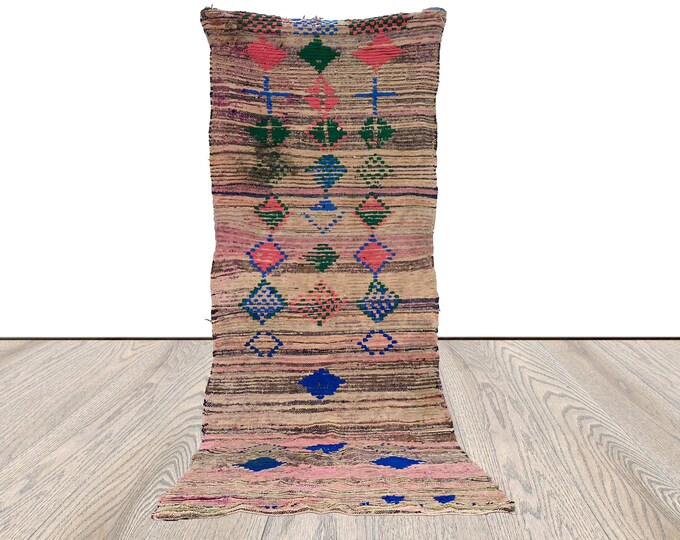 Moroccan berber abstract runner rug, 3x9 ft vintage entryway rug,