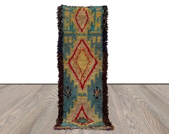 3x8 Handwoven Vintage Berber Rug, Moroccan Narrow runner Rugs.