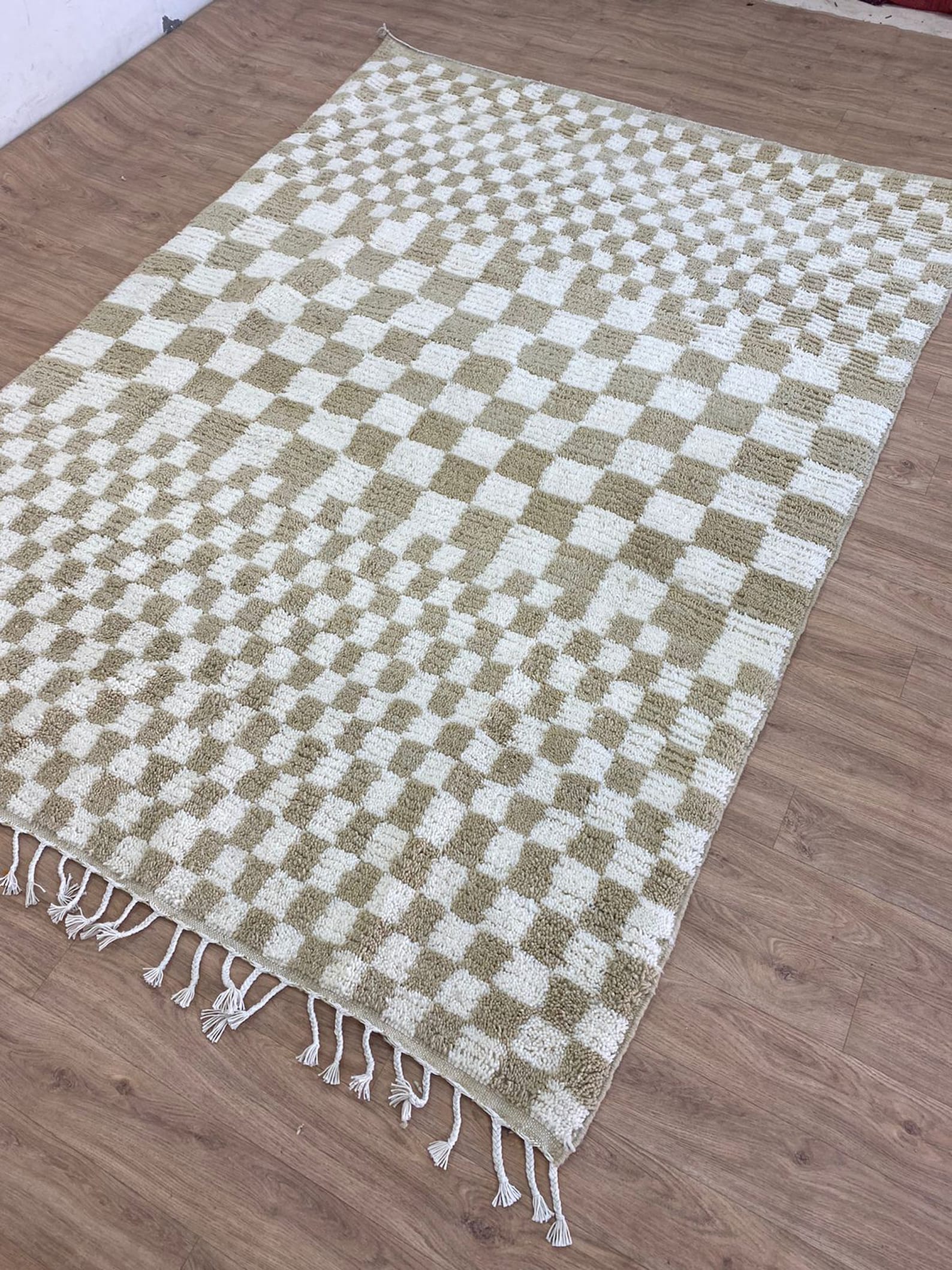 Beige Check Rug Checkered Beige and White Area Rug. - Etsy