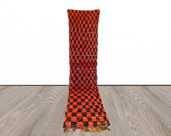 2x10 ft Moroccan long checkered runner rug!