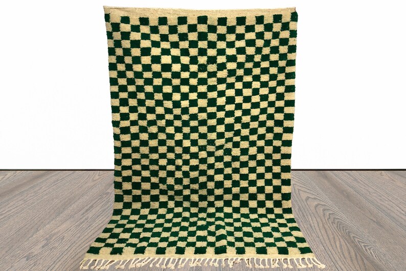 Green Checkered rug Berber area rug Checker rug 8x10 rug Etsy