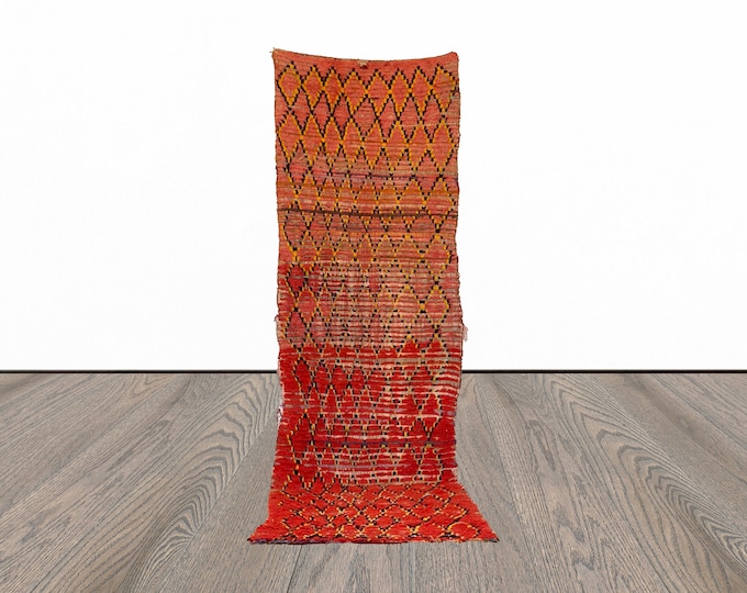 Vintage Moroccan runner rug 3x8 ft!