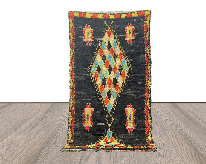 4x7 Moroccan colorful Diamond Shag Rug.