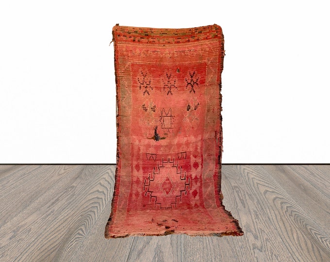 4x9 ft large Berber Moroccan worn rug!