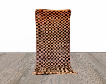 checkered Moroccan runner rug 4x9 ft!