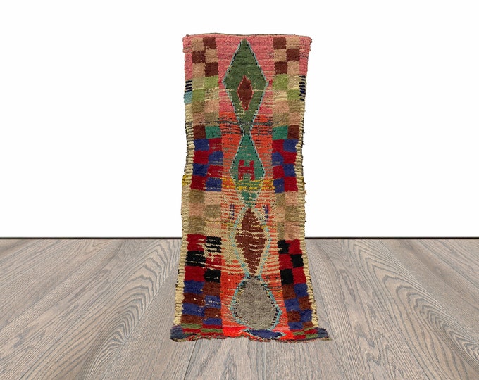 3x7 Feet Colorful Berber Tribal Runner Rug.