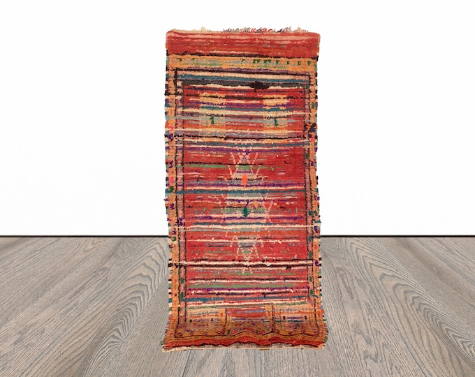 3x7 ft Moroccan vintage woven area rug!