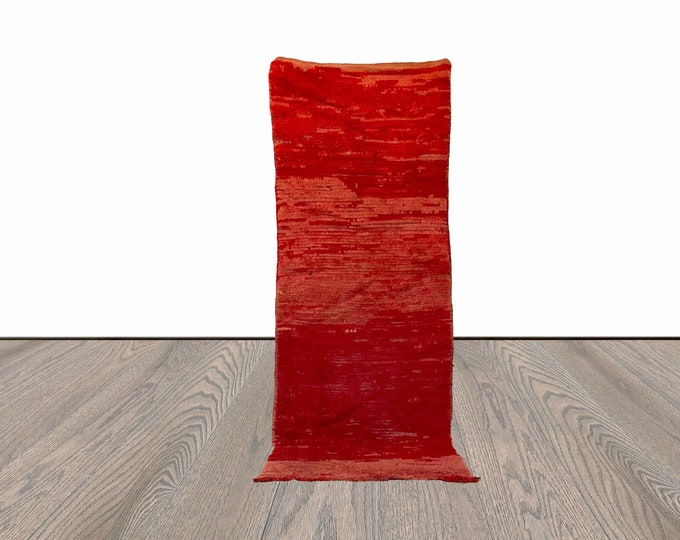 Moroccan vintage red runner rug 3x6 ft!