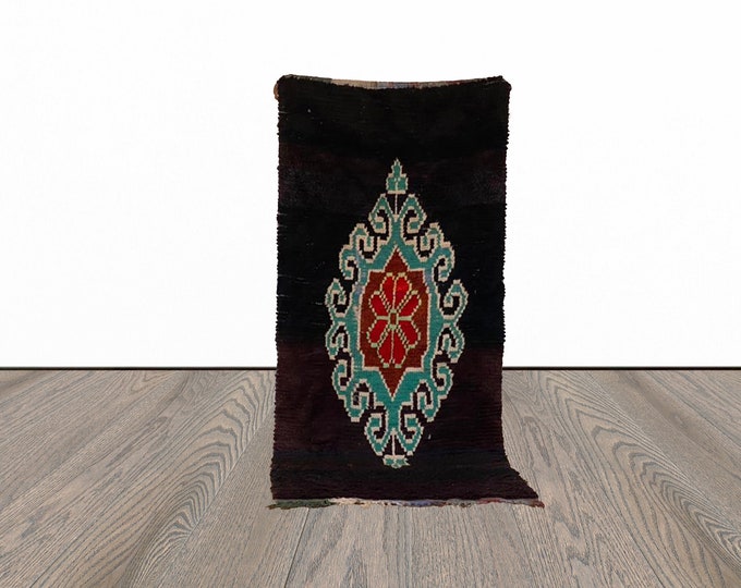 3x6 ft black vintage Moroccan rug!