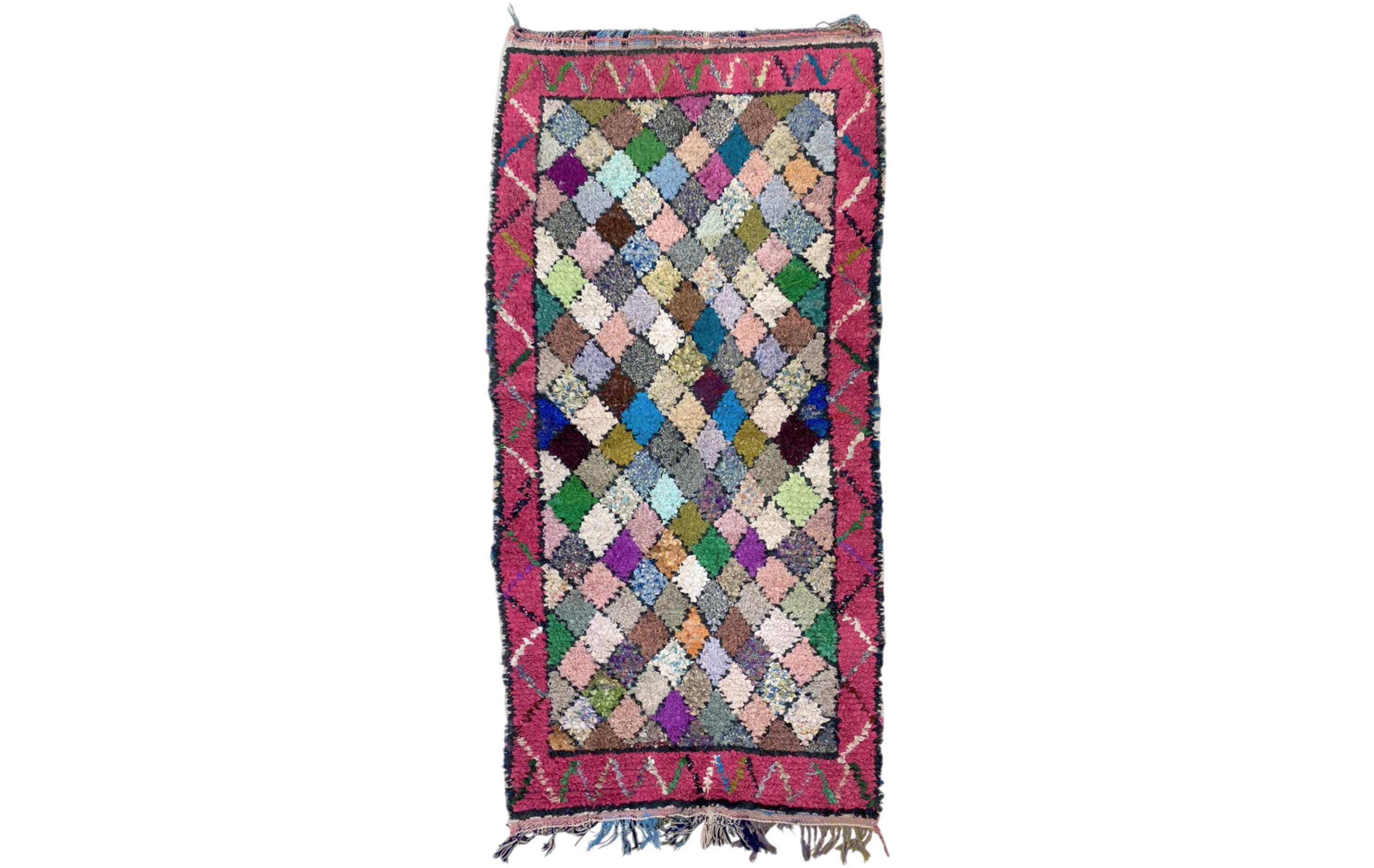 4x8 Vintage Boucherouite Rug: Large Colorful Moroccan Area Rug - Etsy