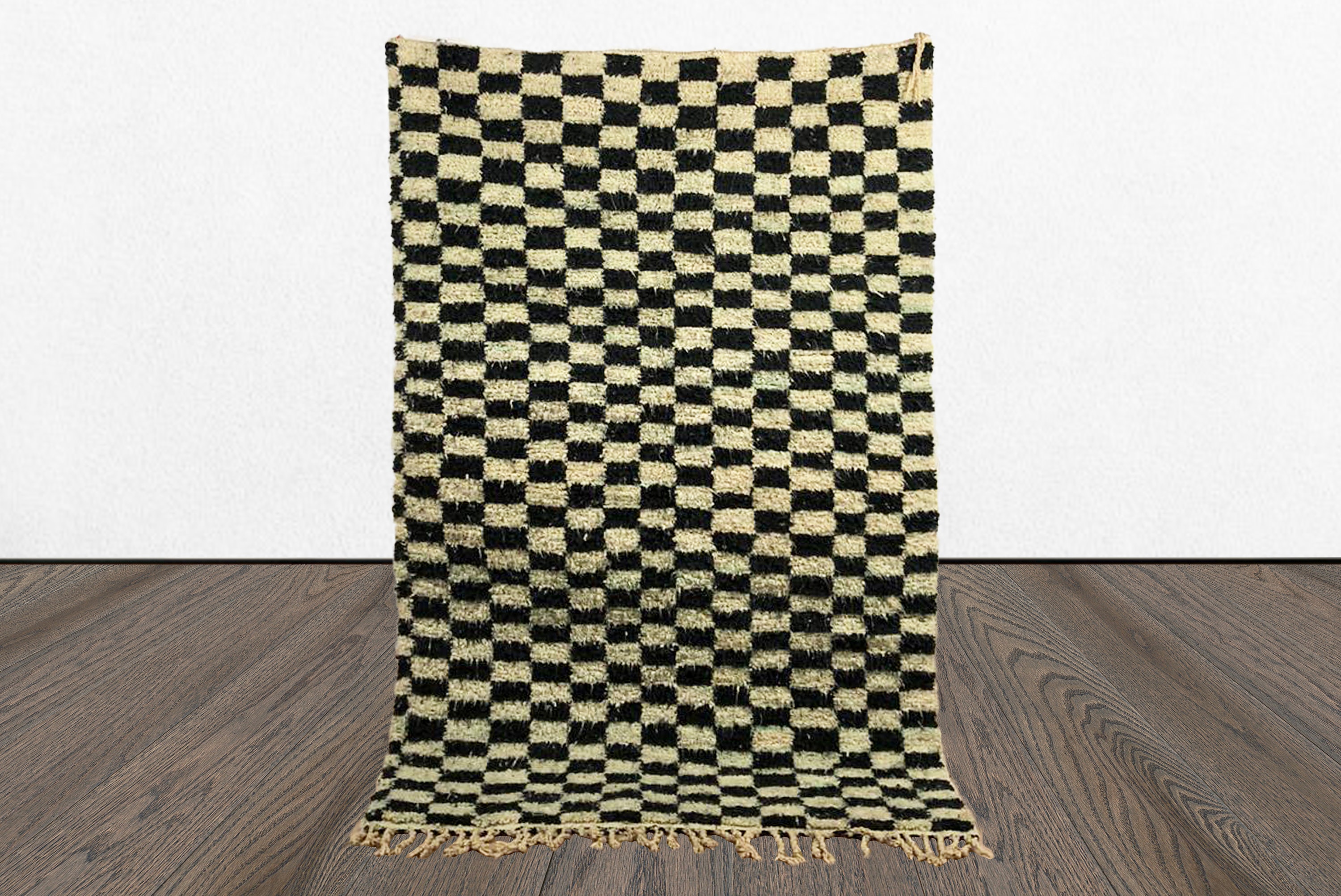 Black and white rug, Checkered rug, Moroccan Checker rug, Berber