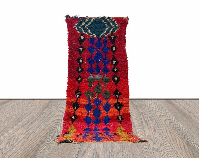 7x3 Feet Berber Moroccan Colorful Runner Rug.