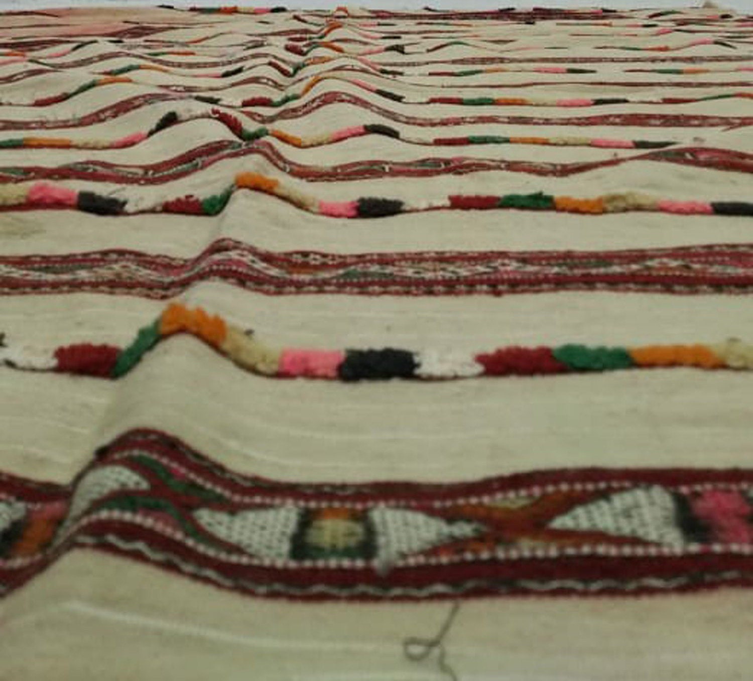Moroccan Berber Vintage Wool Blanket 5x8 Ft Morrocan Azilal Boho Woven Blankets