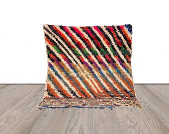 5x5 colorful ft Moroccan Boucherouite rug!