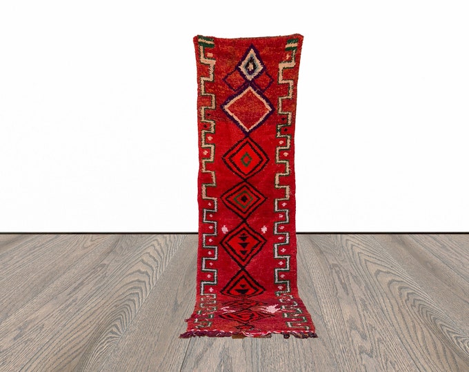 2x10 ft colorful narrow Moroccan runner rug!