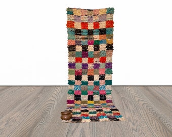 Moroccan Boucherouite runner rug 3x10 ft!