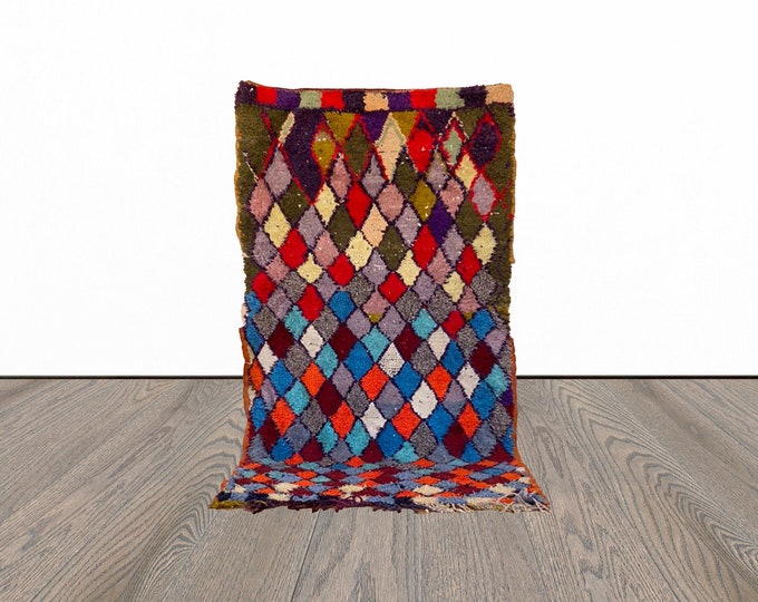 3x7 ft Moroccan woven colorful rug!