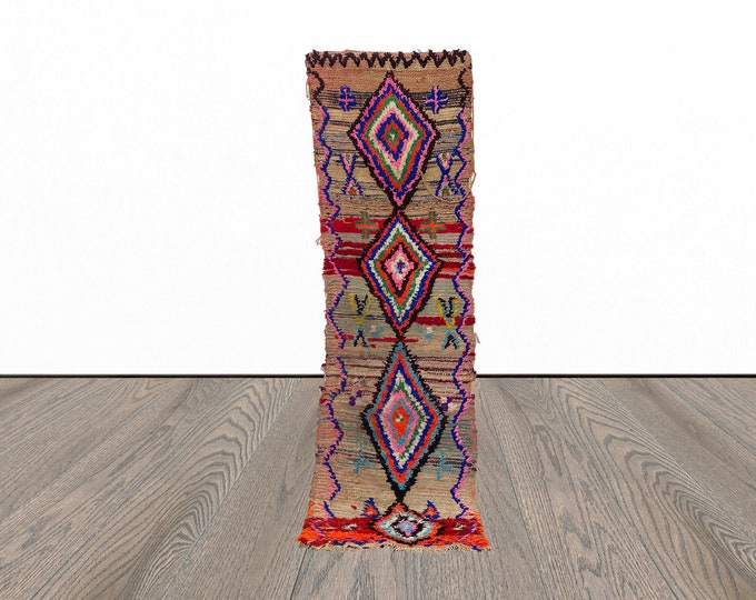 Long diamond Moroccan 2x8.5 runner rug.