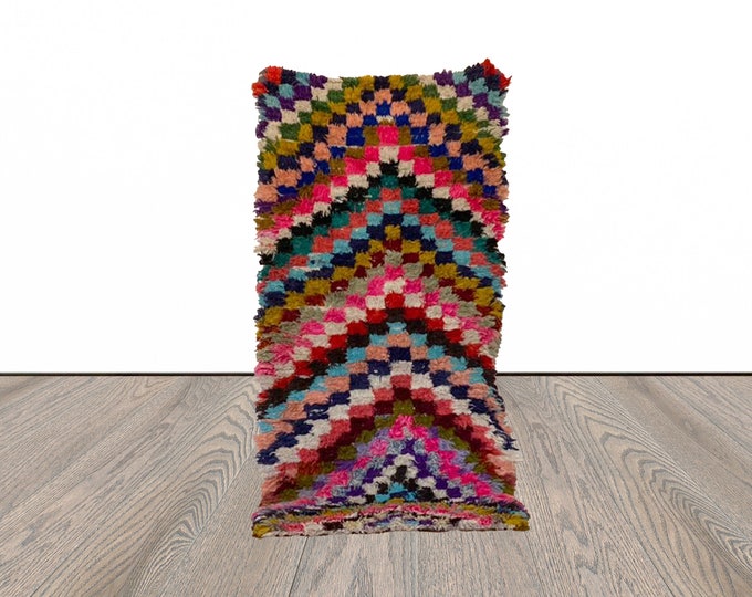 Moroccan small colorful  rug 2x5 ft!