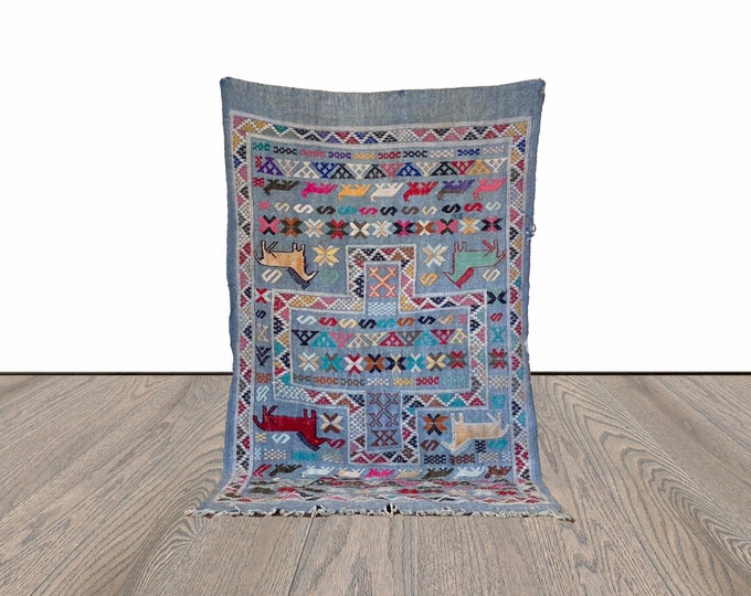 3x5 ft colorful small Moroccan kilim rug!