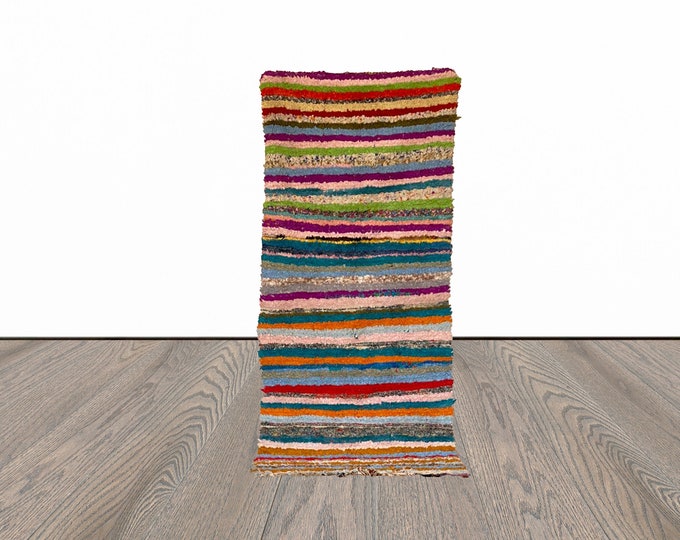 3x6 ft Boucherouite Moroccan striped rug!