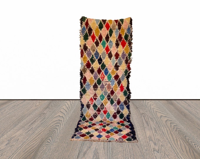 Moroccan Berber colorful runner rug 3x10 ft!