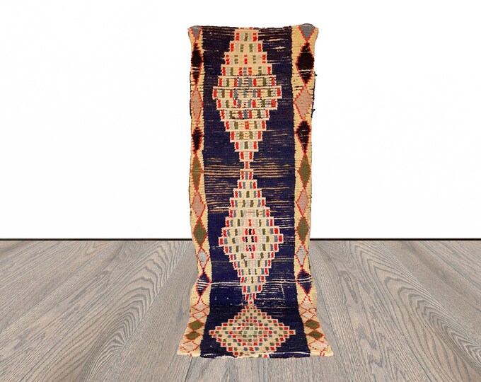 Moroccan colorful woven runner rug 3x9 ft!