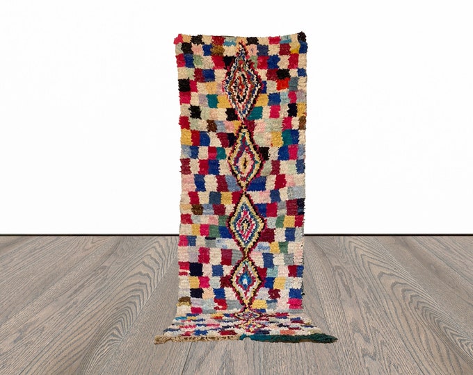 3x8 ft Boucherouite Moroccan runner rug!