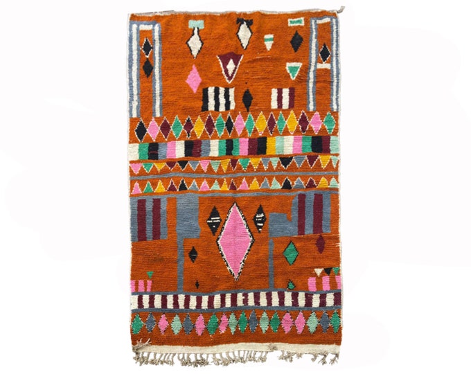 Handmade Vibrant Moroccan Custom Rug, Colorful Boho Rug for Living Room!
