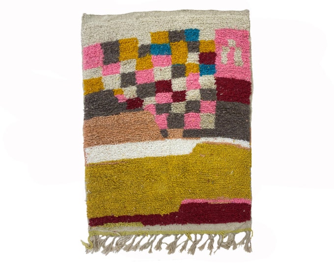 Custom-Made Colorful Moroccan Rug - Unique Home Decor rug.