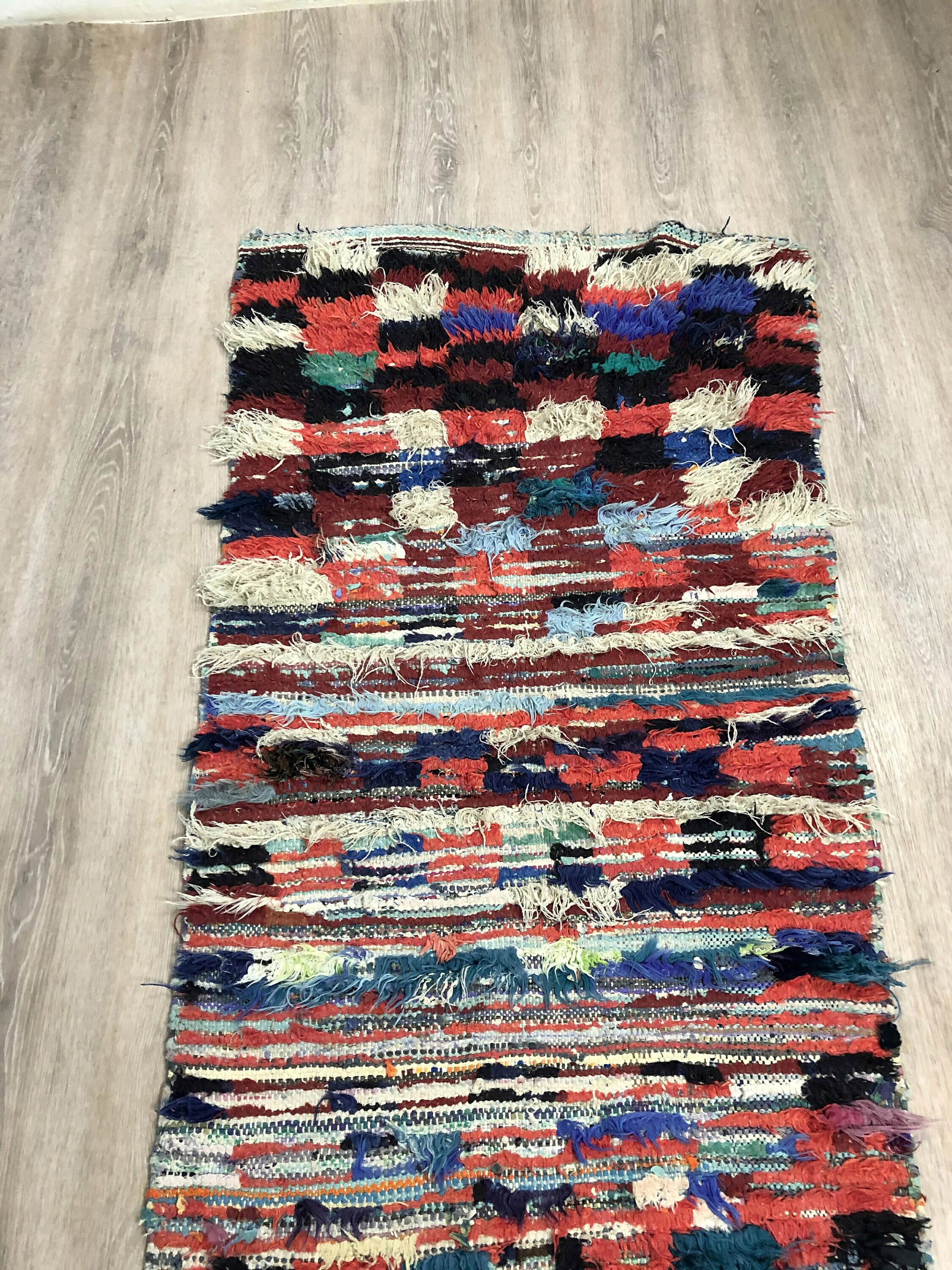 Small Vintage area rug 2x5 Moroccan woven old kitchen mat Etsy