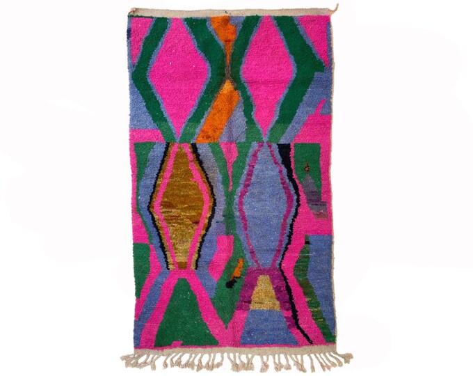 Handmade Moroccan Berber Wool Rug, Colorful Custom Area Rug!