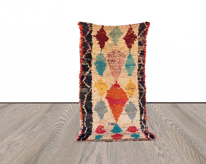 Boucherouite colorful Moroccan rug 4x8 ft!