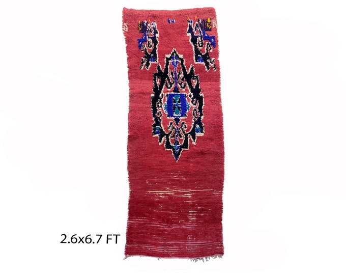 Moroccan RUNNER: entryway vintage Berber rug runner 3x7.