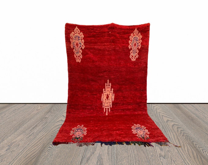 Berber red large Moroccan rug 6x9 ft!