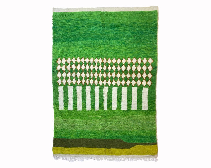 Custom rug: Moroccan wool Green area rug, Handmade Berber area rugs,