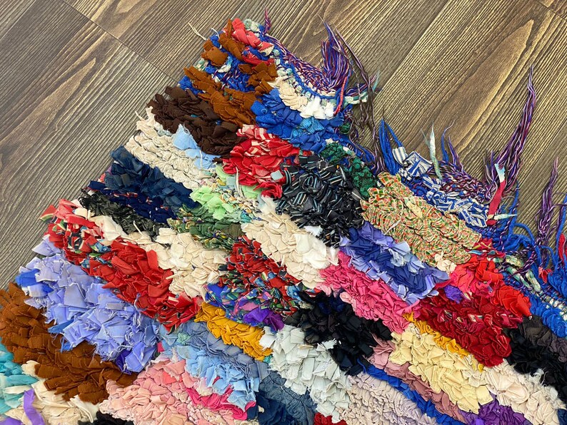 5x4 Feet Colorful Boucherouite Area Rug. - Etsy